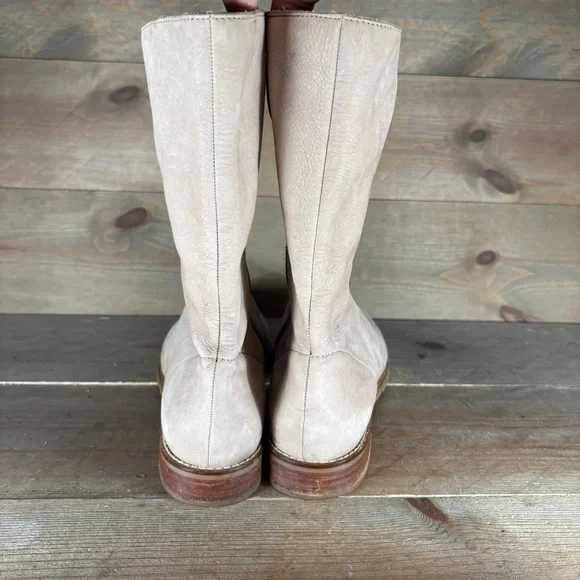 Cole Haan womens size 8.5 shoes brown leather tall lace up boots - Picture 5 of 9